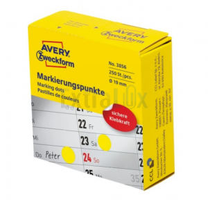 ETIKETE AVERY ZWECKFORM 3856 FI 19MM NA KOLUTU RUMENA  1/250