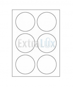 ETIKETE SOREX OKROGLE FI90 LASERGLOSS BELE 1/100
