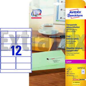 ETIKETE AVERY ZWECKFORM L4772 99,1X42,3 PROZORNE 1/25
