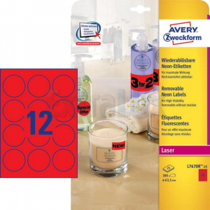 ETIKETE AVERY ZWECKFORM L7670R FI 63,5MM ODSTRANLJIVE RDEČE 1/25