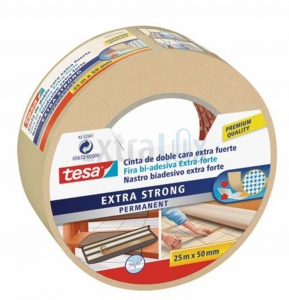 LEPILNI TRAK TESA 25MMX50M OBOJESTRANSKI - TKANINASTI, EXTRA STRONG
