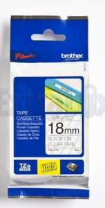 TRAK BROTHER P-TOUCH TZE-141 18MM ČRNA NA PROZORNEM