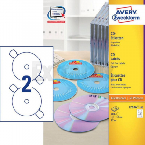ETIKETE AVERY ZWECKFORM L7676 FI 117MM ZA CD SUPER SIZE 1/100