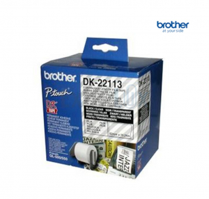 NESKONČNE NALEPKE DK-22113, 62MMX15,24M PROZORNE - ČRN TEKST