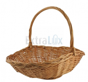 KOŠARA PLETENA 48X30CM Z ROČAJEM, SVETLA