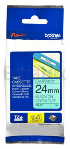 TRAK BROTHER P-TOUCH TZE-751 24MM ČRNA NA ZELENEM