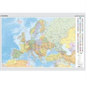 ZEMLJEVID STENSKI EVROPA 100X70CM PLASTIFICIRAN