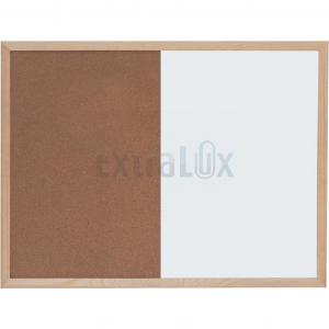 TABLA STENSKA KOMBINIRANA PLUTA/BELA 45X60 OPTIMA, LESEN OKVIR