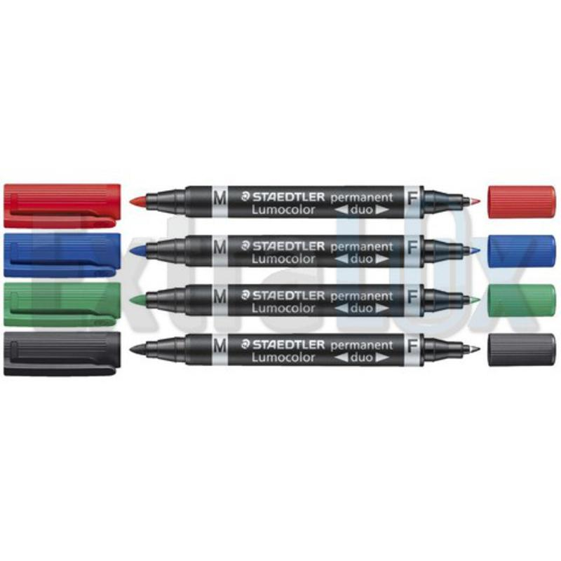 Staedtler 348-9 Lumocolor duo - Marcatore nero permanente 1.5mm e 0.6mm